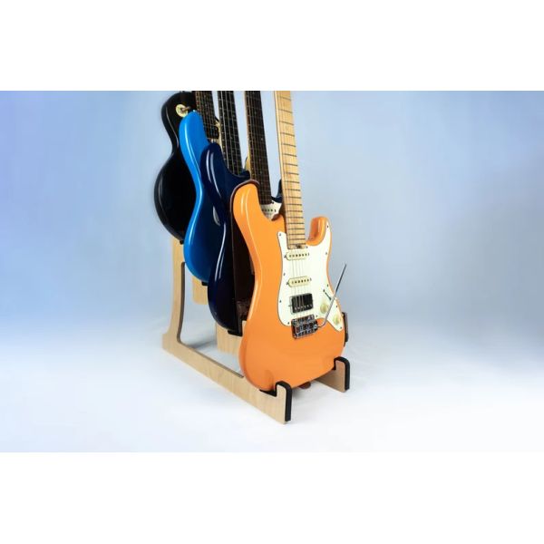 Non-Folding Rack 4 Guitar Stand Holder Quad Decker for Burning Finish Design Guitars