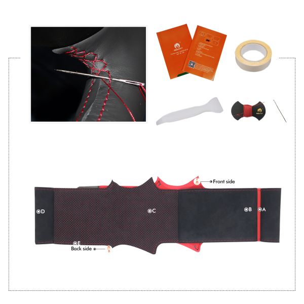 Car Interior Accessory Handcrafted Premium Athsuede Steering Wheel Cover, Custom Fit for Dodge RAM 1500 3500 2013-2018 Models