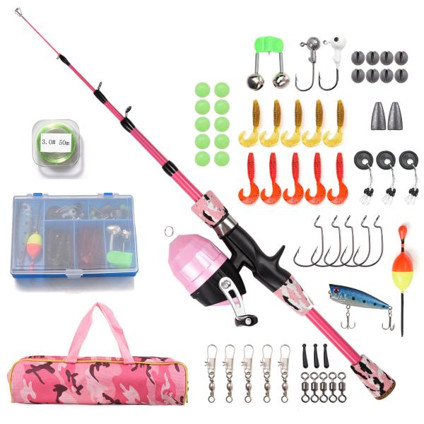 Kids Fishing Rod And Reel Combo Fishing Lure Line Bag Included