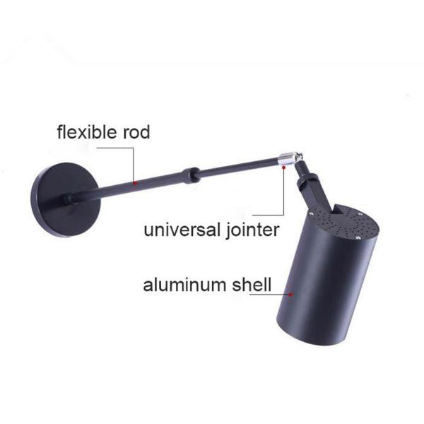 Industrial Black White art wall spotlights long pole picture led light (WH-RC-02）