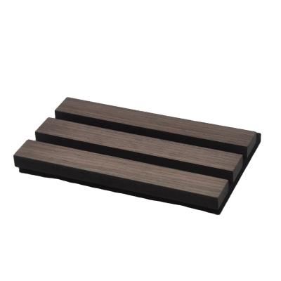 21 mm d'usine Direct Acupuncteur et PET Feuille de soutien MDF Faisceau acoustique en faisceau de bois pour la décoration murale
