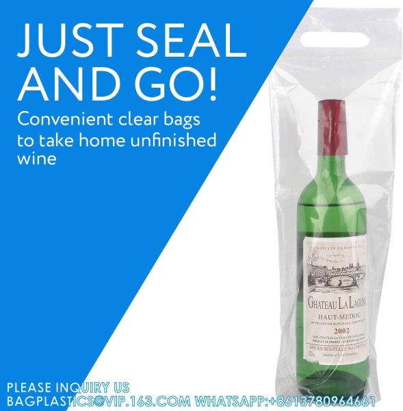 Wine Bags wine package With Handles For Restaurants, Bars, Travel, And Housewarming Gifts Tamper Proof Seal