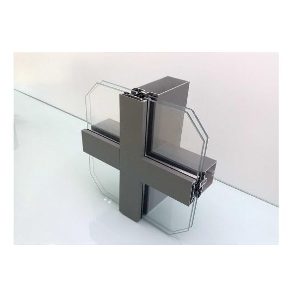 6063 T5 60um Film Glazed Aluminum Curtain Walls Section