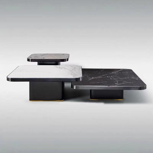 Luxury Ceramic Marble Ceramic Coffee Table Ensemble Blends Classic Contemporary