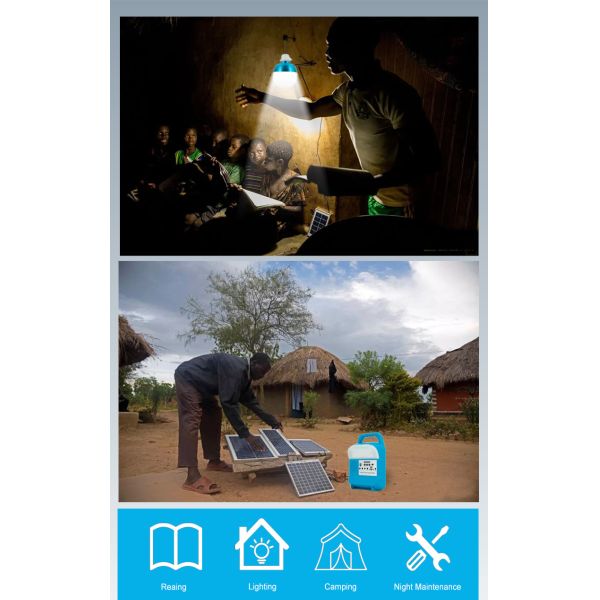 солнечная поставка чрезвычайных полномочий осветительной установки 20W дома СИД 4Lamps водоустойчивая