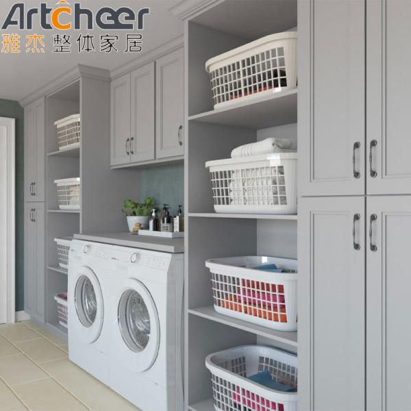 Modern White Shaker Kitchen Cabinets With Laminated Half Bullnose Countertop Edging