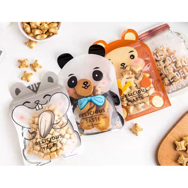 Jelly Candy Gift Ziplock Resealable Paper Pouches Cartoon Animal Shaped