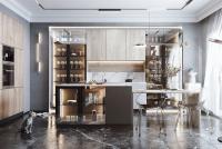 Fournitures directes Armoire de cuisine en PVC finition blanche avec mélamine de bois