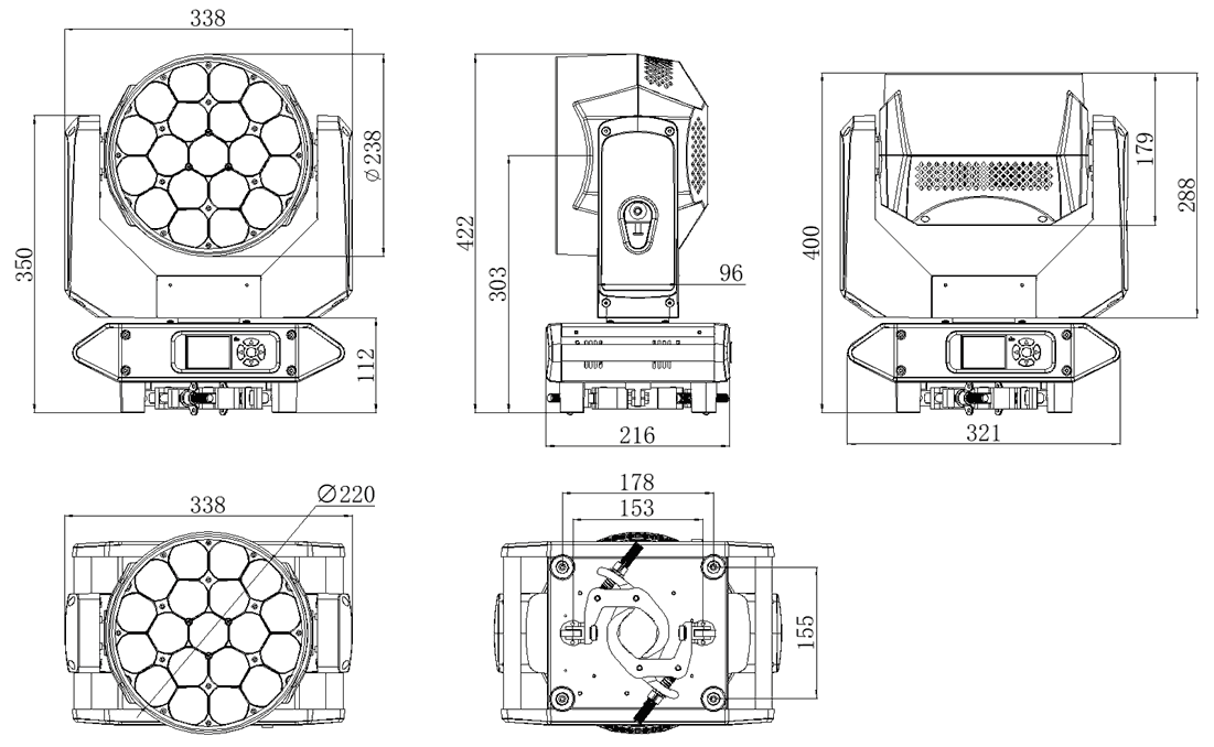 LIGHT SKY TX1920ZOOM LED Moving Wash Light