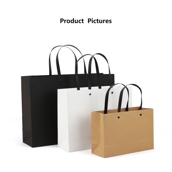 Empty Kraft Boutique Craft Paper Shopping Bags for Small Business at Customization