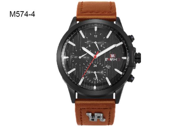 Business Men's Quartz Watch Analog Chronograph Date Leather Band Dress Watch M574