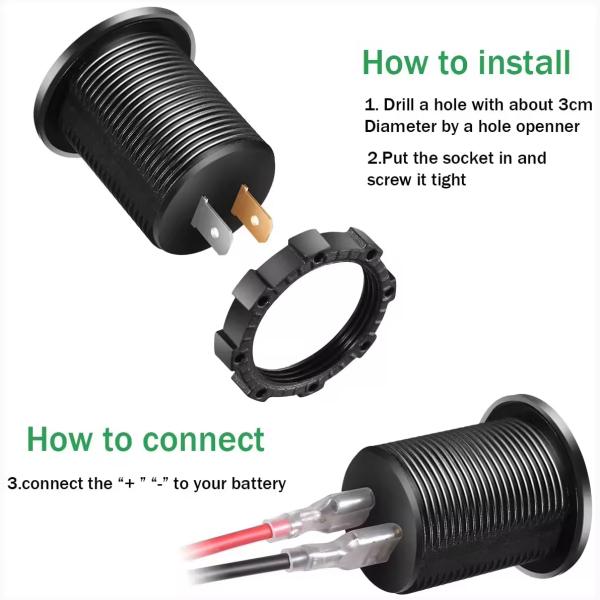 Type C Fast USB Charger For Car PD3.0 36W Dual Port Vehicle Marine Bus USB Charger