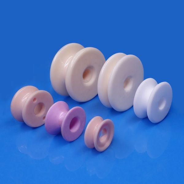 TiO2 Titania Technical Ceramic Parts Bobbin Industrial Grade For Winding Machine