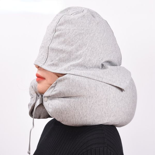 74*17cm U-Shaped Removable Massage Pillow Neck Relaxation with Washable Hood and More