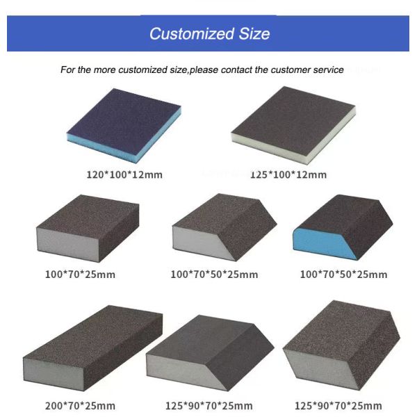 Gray Calcined Sponge Sanding Pad Abrasive Sponge Block Ultra Fine For Polishing Steel