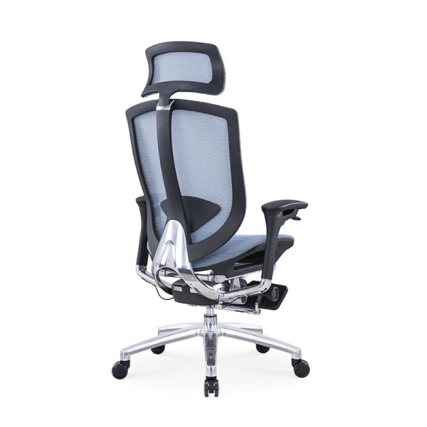 Серо-синий подъемный подлокотник из сетки офисный стул для комфортной и продуктивной работы