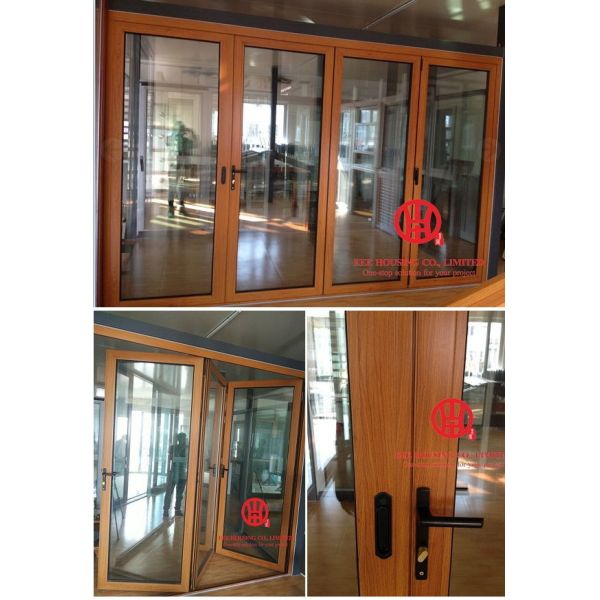 Waterproof veranda double glazing aluminum bi folding door,Outdoor Dividers Soundproof fold door