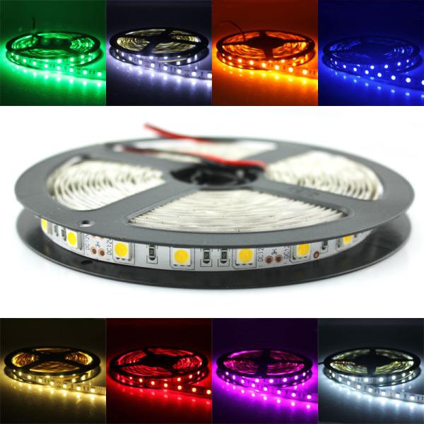 LED strip 5050 smd light 12V 24V IP65 Warm White 60LEDs per meter 300LEDs 5m 3 chip high LUMEN JALN7