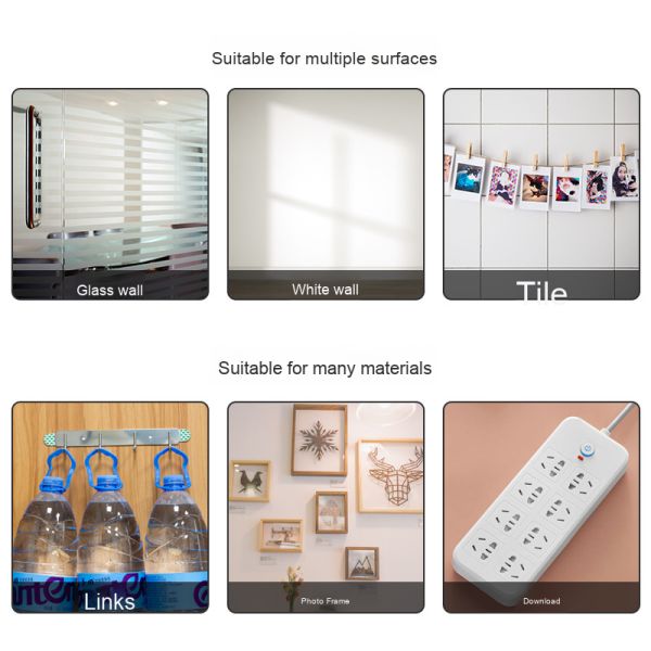 Acrylic Adhesive Removable for Magic Tape No Trace Back Arrow Tape for Photos Nail-Free Hook Artifact for Wide
