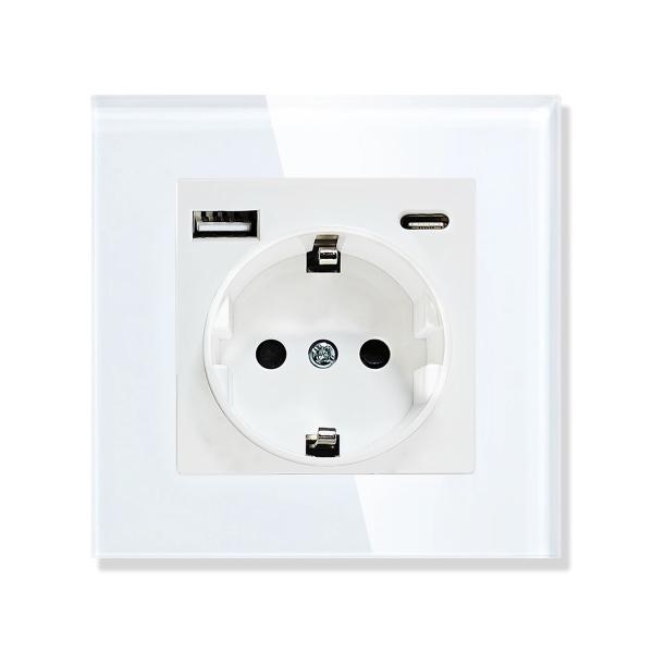 Electrical Multi Wall Socket Outlet 82 X 82 X 40mm Usb Type C Wall Socket