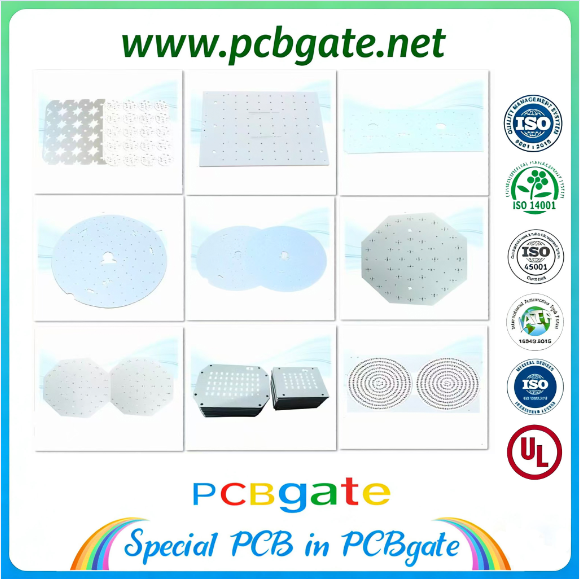 Custom Multi-Shape LED Aluminum PCB Series (MCPCB), High Thermal Conductivity Low cost  for Non-Standard & Creative Lighting