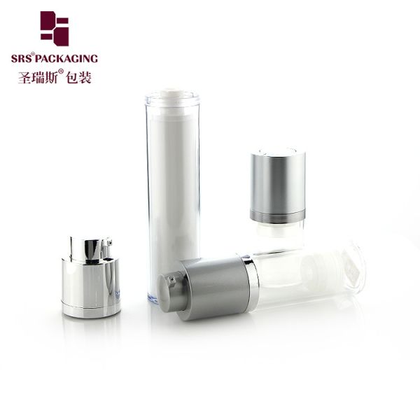 round shape 15ml 30ml 50ml acrylic empty airless lotion pump bottle