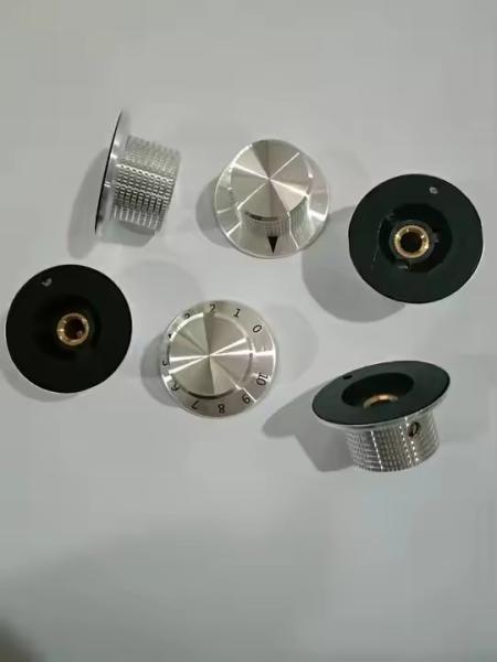 Silver Aluminum Knob 37mm Diameter With Number 0-10 Shaft Hole 6.4MM Knob