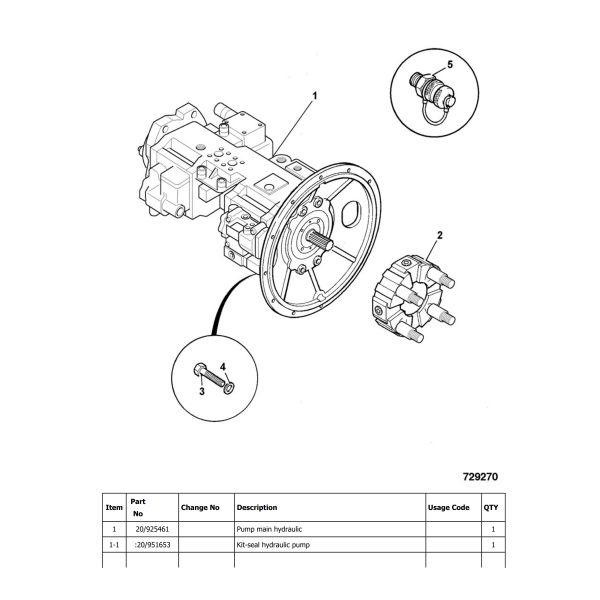 Pompa hydráulica JS130 20 925461 de la retroexcavadora del JCB del excavador K3V63DTP-9C22