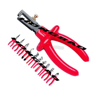 61000V Dipped Grip Insulated Universal Wire Stripper Pliers CRV 1000 V Voltage Electrical Electrician Wire Strip Pliers