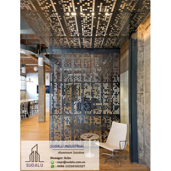 Aluminum Indoor Partition Laser Cut Screen Decoration Panel Powder Coated Perforated Sheet
