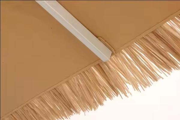 8 FT Aluminum Vintage Maldives Umbrella Beach House Hula Beach Umbrella Resort Thatched Tiki Umbrella