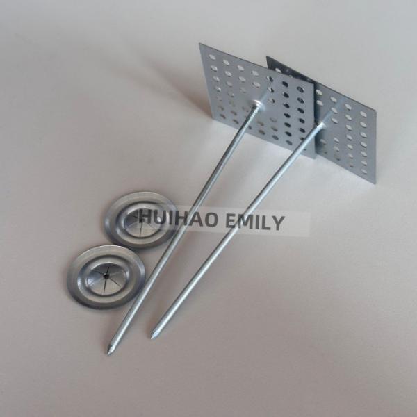 Insulation Fasteners Rock Wool Self Adhesive Pins With 12Ga Aluminum pins