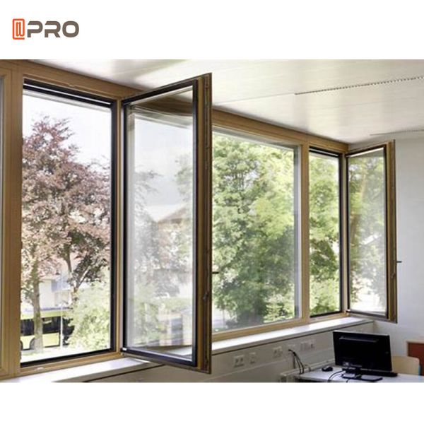 Insulated Aluminum Casement Windows Burglar Proof And Fly Screen Mesh Integrated