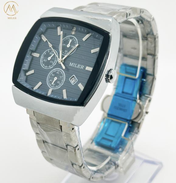 Logotipo personalizado Quartz relógio de moda impermeável para homens Data relógios de aço inoxidável relógio de pulso