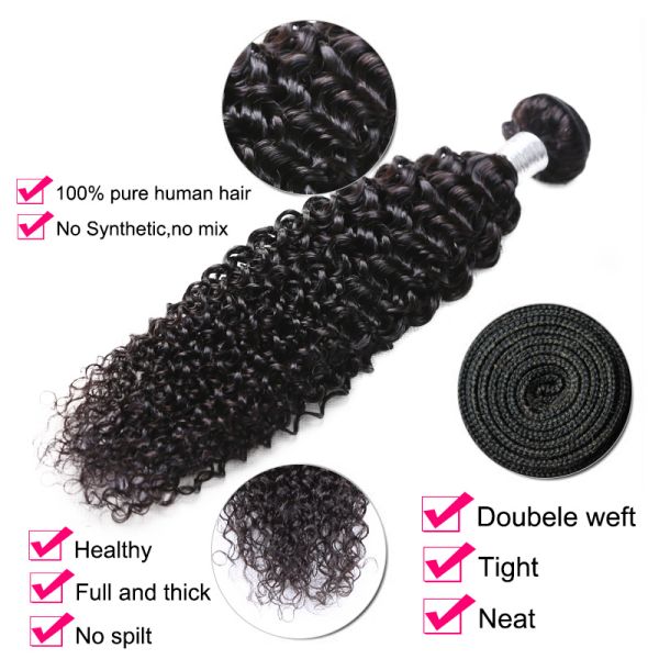 100% Human Peruvian Human Hair Weave , Kinky Curly Human Hair Weave Bundles