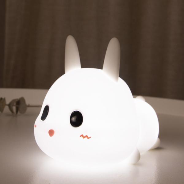Cute Silicone Rabbit Mood Lamp With Touch Sensor for Kids and Baby LED Light Source