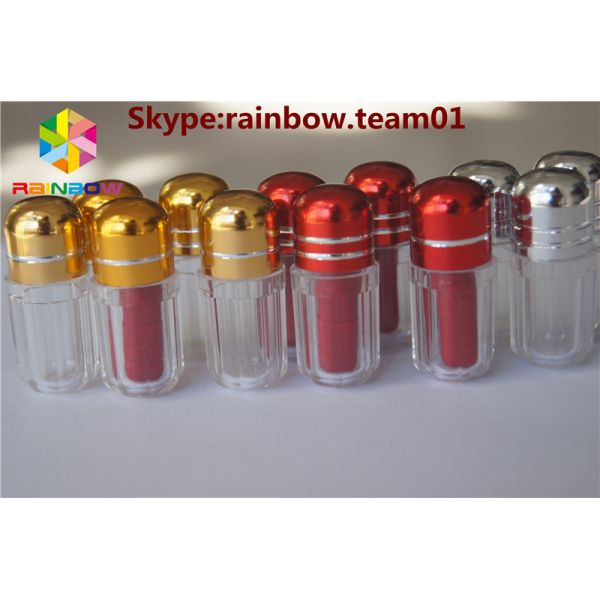 Blue/Gold/Red/Silver Capsule Pills Shape Bottle With Metal Capsex pill bottle container plastic pill bottles for sale