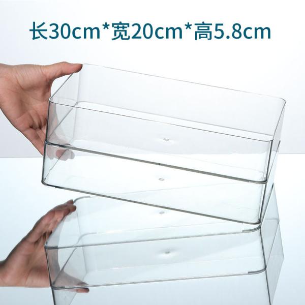 Stackable Refrigerator Organizer Bins Clear Kitchen Organizer Container Bins With Handles Plastic Bags For Pantry, Cabinets, Shelves, Drawer, Freezer - Food Safe