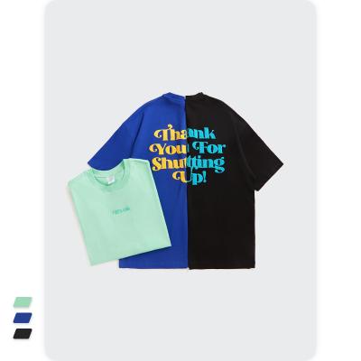A toalha bordou a letra tridimensional ocasional do inglês da camisa da placa T impressa