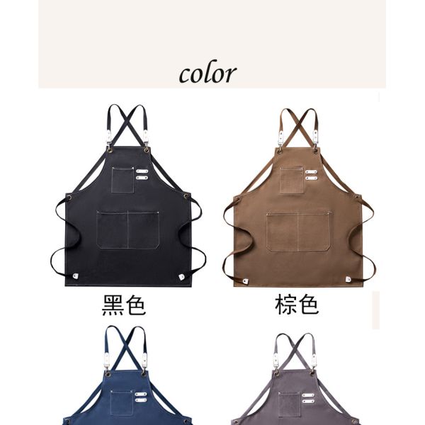 Uniform Type Wait Staff Custom Canvas Chef Cottons Unisex Apron for Kitchen Bar Work