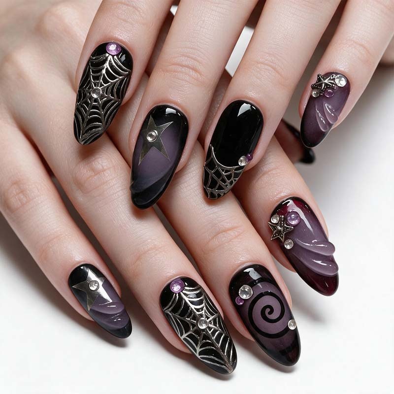 Halloween Party Holiday Press On Nails Wholesale Dark Skull Ghost ABS