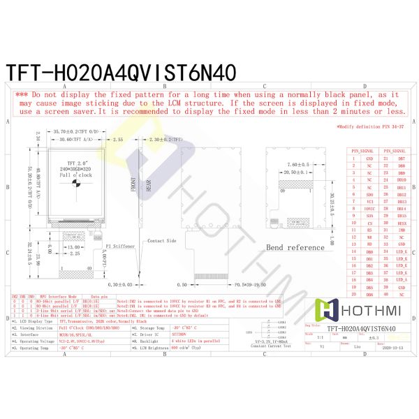 2,4 солнечный свет индикаторной панели ST7789V IPS 240x320 TFT дюйма читаемый с сопротивляющейся сенсорной панелью