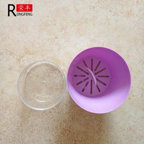 Blue Purple Plastic Flower Pots Cyclic Water Absorption OEM / ODM Available