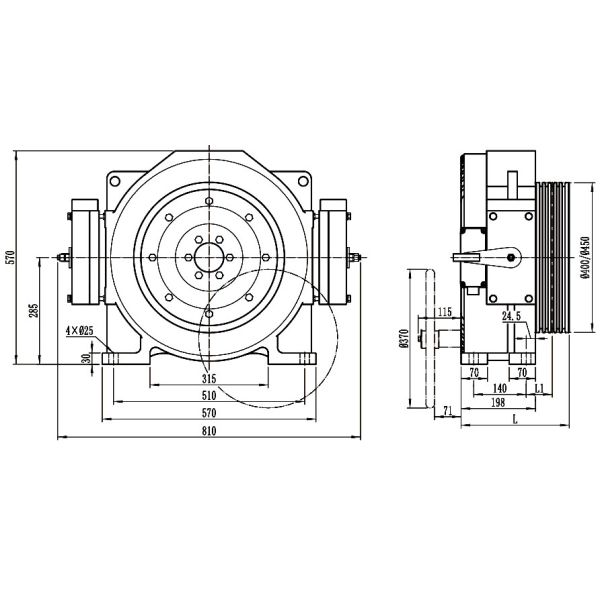 тракторный двигатель лифта 630kg/беззубчатый мотор подъемной машины трения подъема