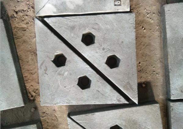Chrome-Moly Steel triangle wear plates for crusher machine and ball mill