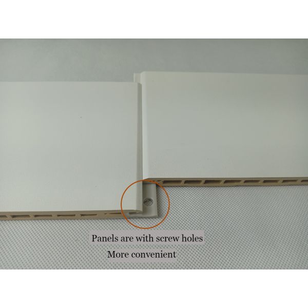 Внутренняя толщина ширины x 9mm цвета 600mm панели стены Wpc белая прокатанная