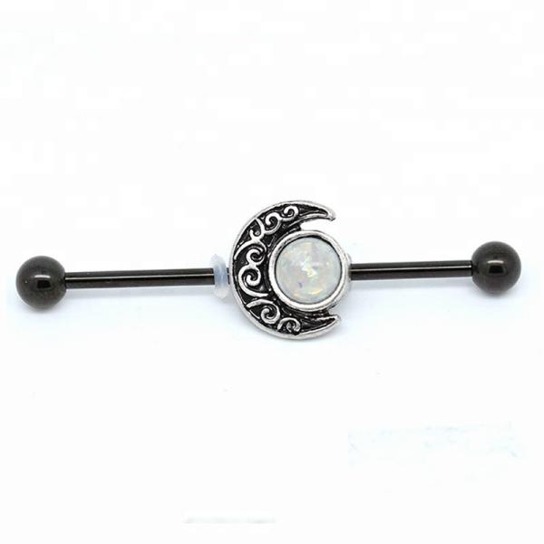 Custom rainbow stainless steel jewelry industrial piercing 14g
