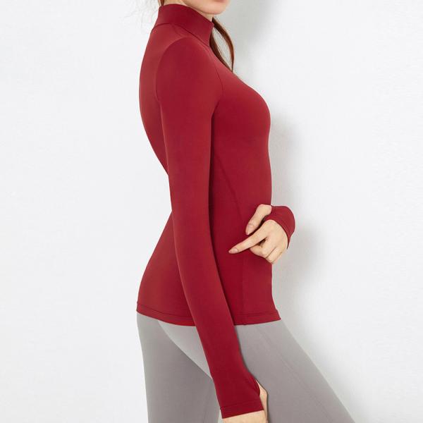 Hiking Cycling Long Sleeve Yoga Top Pullover With Build In Bra 220gsm
