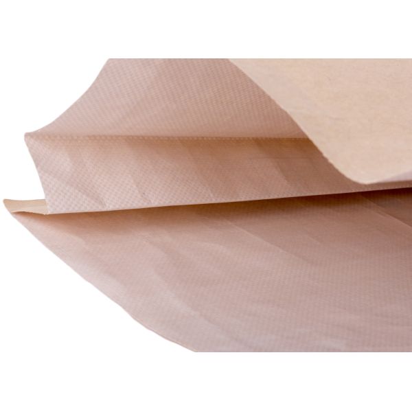 Woven Plastic Paper Bag With Three Side Seal PP Laminated Kraft Paper Material
