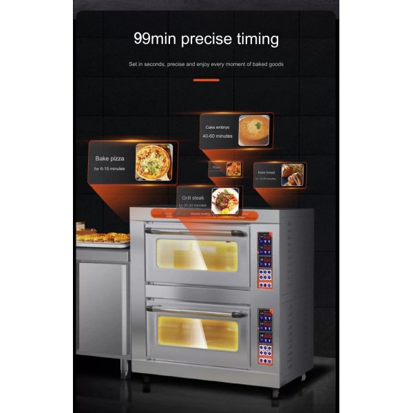 Suitable for Baking Bread Cake Pizza 3-layer 6-tray Electric Heating Commercial Oven